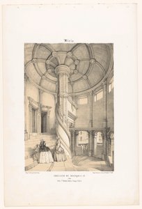 View of the Spiral Staircase of King Francis I in the Castle of Blois