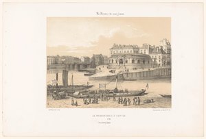 View of the Fish Market in Nantes from the Pier by Leon Auguste Asselineau