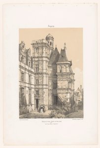 View of part of the castle of Angers (Contemporary France) by Leon Auguste Asselineau
