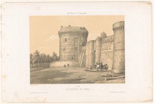 View of one of the towers of the castle of Dinan (Contemporary France) by Leon Auguste Asselineau