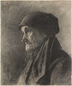 An Elderly Peasant Woman by Leon Augustin Lhermitte