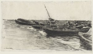 Fishing Boats on the Beach at Étretat