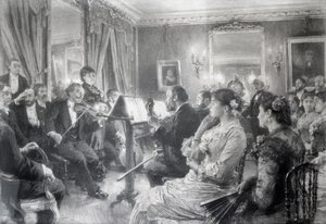 The Quartet or The Musical Evening at the House of Amaury Duval by Leon Augustin Lhermitte