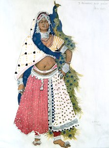 Bayadere with Peacock, ballet costume design, 1911 by Leon Bakst