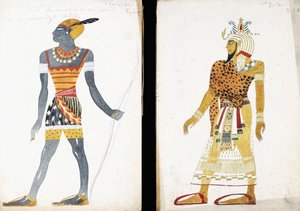 Costume Design for "Ammoun", Depicting a Nubian Male Dancer