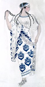 Costume design for Ida Rubinstein as Helen in the ballet Helen of Sparta by Leon Bakst