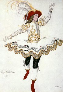 Costume design for The Pageboy of the Fairy Humming Bird, from Sleeping Beauty by Leon Bakst