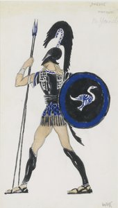 Hippolyte. Costume design for the Ballet Phèdre, ca 1923