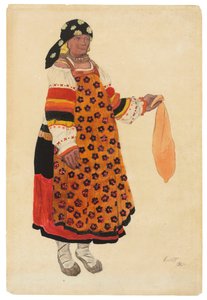 Peasant Woman. Costume Design for the Vaudeville Old Moscow at the Théâtre Femina, Paris