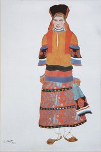 Peasant woman. Costume design for the Vaudeville Old Moscow at the Théâtre Femina in Paris