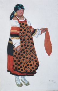 Peasant Woman. Costume Design for the Vaudeville Old Moscow at the Théâtre Femina in Paris