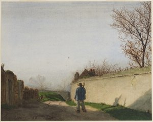 Country Road with Peasant by Léon Bonvin