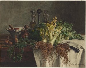 Still Life with Celery by Léon Bonvin