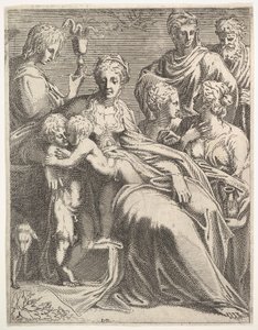 Virgin and Child with Saints by Leon Davent