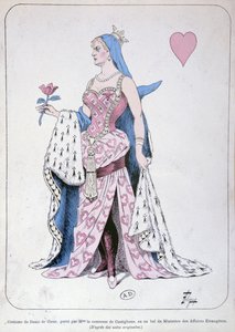 La Castiglione Dressed as the Queen of Hearts for a Ball at the Foreign Ministry in Paris by Leon Lebegue