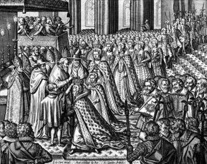 Coronation of French Queen Marie de Medicis on May 13 by Leonard Gaultier