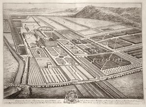 Chatsworth House, Seat of William Cavendish, 1st Duke of Devonshire, Engraved by Johannes Kip by Leonard Knyff