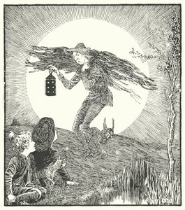 The man in the moon, came tumbling down (engraving) by Leonard Leslie Brooke