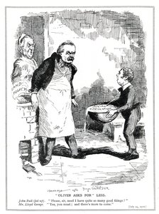 John Bull complains to Lloyd George that there is too much reform in his social legislation and land policy reforms, 1912 by Leonard Raven Hill