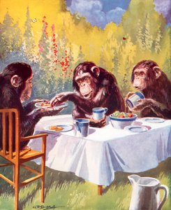 A Chimpanzee Tea Party by Leonard Robert Brightwell