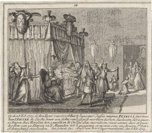 The Death of Peter the Great on 8 February 1725, 1727 by Leonard Schenk
