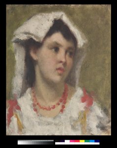 Portrait of a Young Woman from Ciociaria by Leonardo Bazzaro