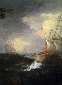 Stormy Sea (detail) by Leonardo Coccorante