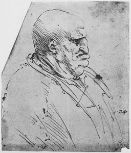 A Grotesque Profile of a Man to the Right by Leonardo da Vinci