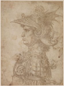 A Bust of a Warrior in Profile to Left