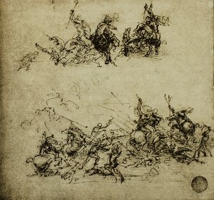 Battle scene by Leonardo da Vinci