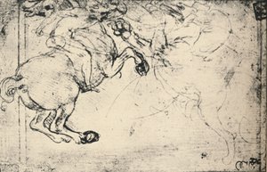 Fight Between a Horseman and a Griffin by Leonardo da Vinci