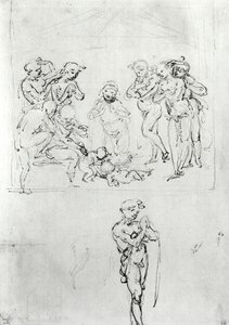 Figural Studies for the Adoration of the Magi, c.1481 by Leonardo da Vinci