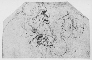 Half-Length of an Old Man Leaning on a Stick