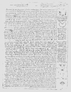 Page from the Codex Leicester, 1508-12 by Leonardo da Vinci