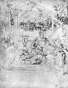 Study for The Adoration of the Magi by Leonardo da Vinci
