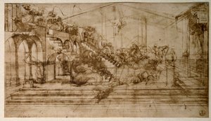 Study for the Adoration of the Magi by Leonardo da Vinci