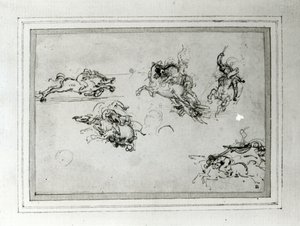 Study of Horsemen in Combat, 1503-4 by Leonardo da Vinci