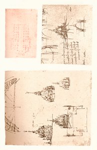Three Drawings of Milan Cathedral by Leonardo da Vinci