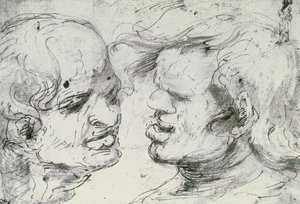 Two Heads by Leonardo da Vinci