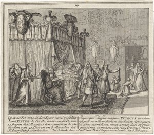 The Death of Peter the Great on 8 February 1725 by Leonardus Schenk