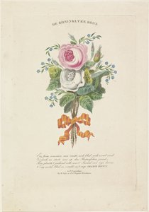 Roses with Silhouette Portraits of Willem I Frederik, King of the Netherlands, Wilhelmina of Prussia, Their Children, His Parents, and His Sister by Leonardus Schweickhardt