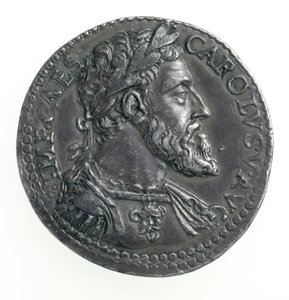 Testone of Charles V, Duke of Milan, Engraved by Dye, 1535-56 (obverse)