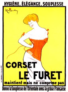 Corset print ad by Leonetto Cappiello around 1901