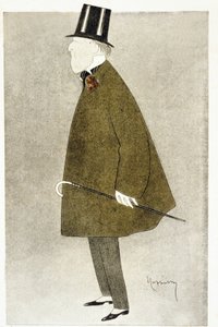 Jacques Doucet (1853-1929), French fashion designer, known for his elegant dresses, made with flimsy translucent materials in superimposing pastel colours. by Leonetto Cappiello
