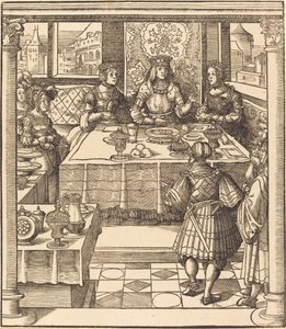 The Young White King between the Queen and Princess of the Feuereisen by Leonhard Beck