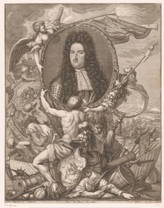 Portrait of Eugene of Savoy Carried by Allegorical Figures by Leonhard Heckenauer