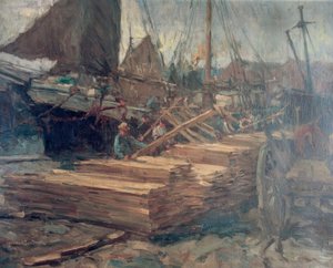 Unloading Wood
