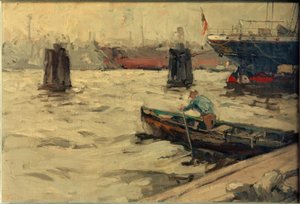 Freighter at the Duckdalben