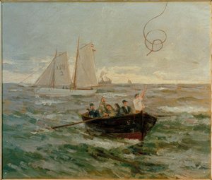 Pilot Transfer Boat Takes Over Pilot Schooner Elbe 2