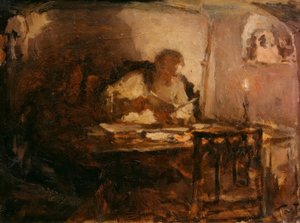 Leo Tolstoy in His Study by Leonid Osipovic Pasternak
